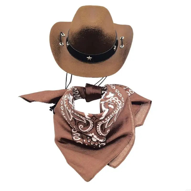 Fashion Dog Costume Cowboy Hat Bandanas Lovely Pet Party Outfit for Halloween