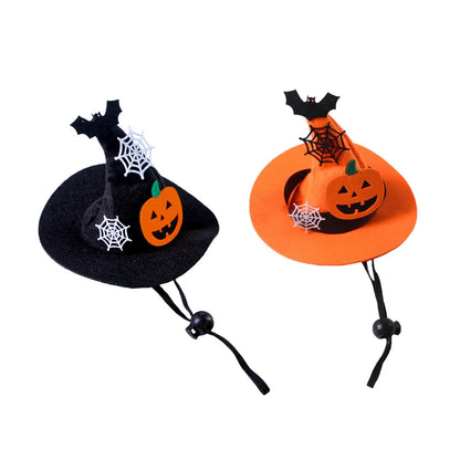 Small Dog Costume Accessory Halloween-Themed Halloween Pet Cap Pet Halloween Witch Hat Handcrafted Pumpkin Design Pet Hat