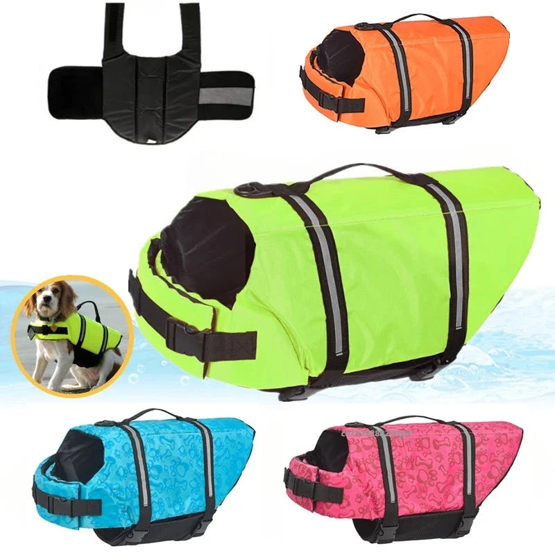 SnugglePet Dog Life Jacket - High-Density Foam, Reflective Strips, Rescue Handle, Ripstop Shell, XXS–XL, 4 Colors