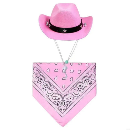 Fashion Dog Costume Cowboy Hat Bandanas Lovely Pet Party Outfit for Halloween