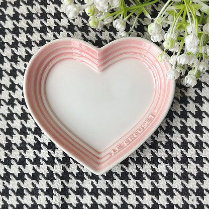 Heart-Shaped Ceramic Cat Dish - Wide Shallow Whisker-Friendly Design, Food-Safe Glaze, Dishwasher Safe, 12cm, 5 Colors, $25.99
