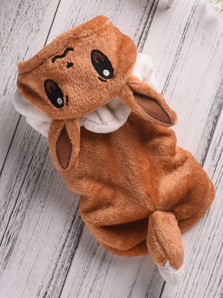 Halloween Dog Costume Fleece Hoodie Onesie - Small Dogs, 7 Character Designs, XS–M, Koala Fox Giraffe Bee Mouse Raccoon, $25.99
