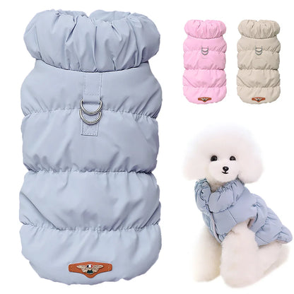 Quilted Puffer Vest for Small Dogs - Built-In D-Ring, High Turtleneck, Cotton-Lined Polyester Shell, S–XL, 7 Colors, $20.99