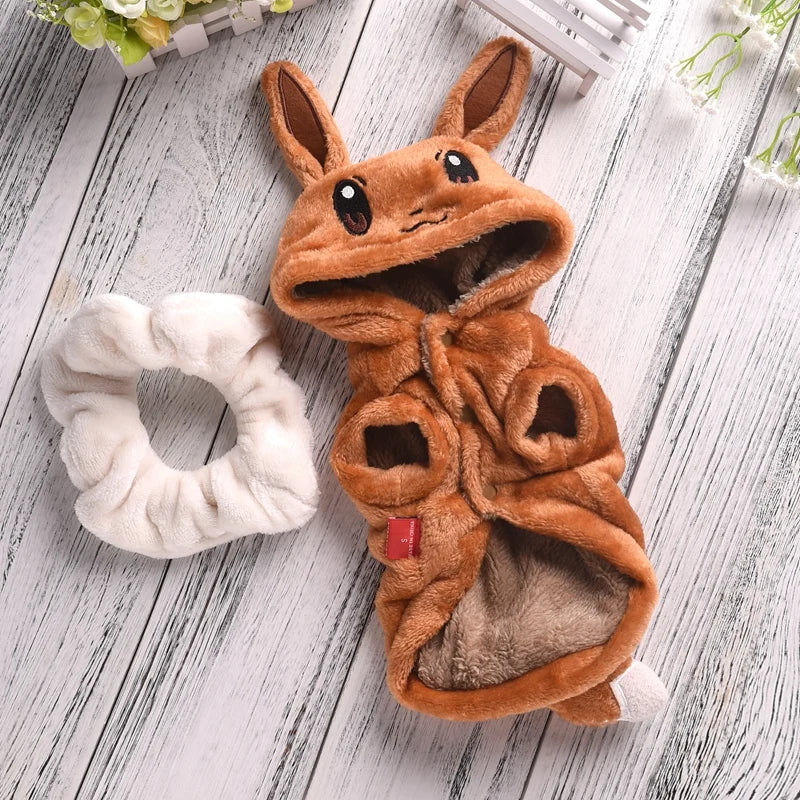 Halloween Dog Costume Fleece Hoodie Onesie - Small Dogs, 7 Character Designs, XS–M, Koala Fox Giraffe Bee Mouse Raccoon, $25.99