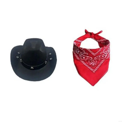 Fashion Dog Costume Cowboy Hat Bandanas Lovely Pet Party Outfit for Halloween