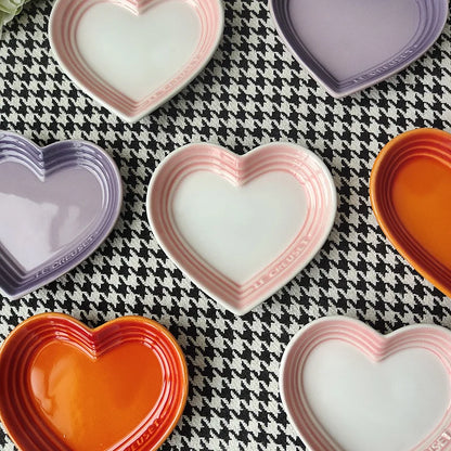 Heart-Shaped Ceramic Cat Dish - Wide Shallow Whisker-Friendly Design, Food-Safe Glaze, Dishwasher Safe, 12cm, 5 Colors, $25.99