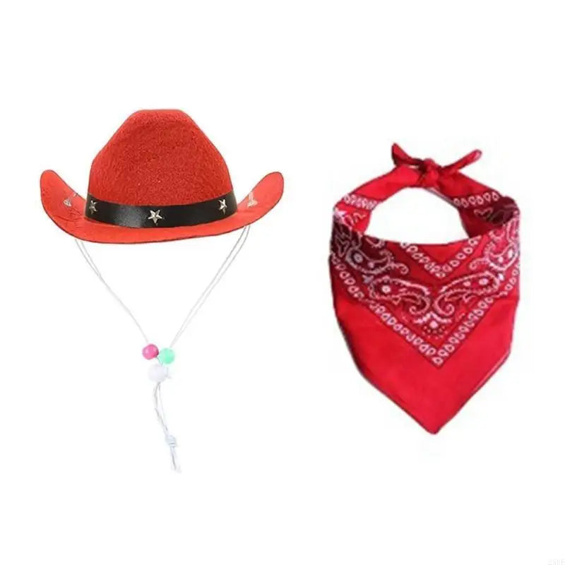 Fashion Dog Costume Cowboy Hat Bandanas Lovely Pet Party Outfit for Halloween