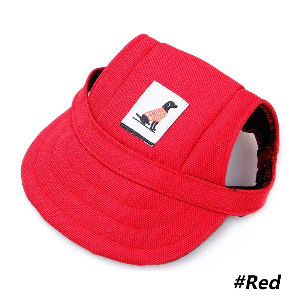 Adjustable Baseball Cap for Dogs & Cats - Ear Holes, Chin Strap, Structured Brim, 8 Patterns, S & M, $10.99