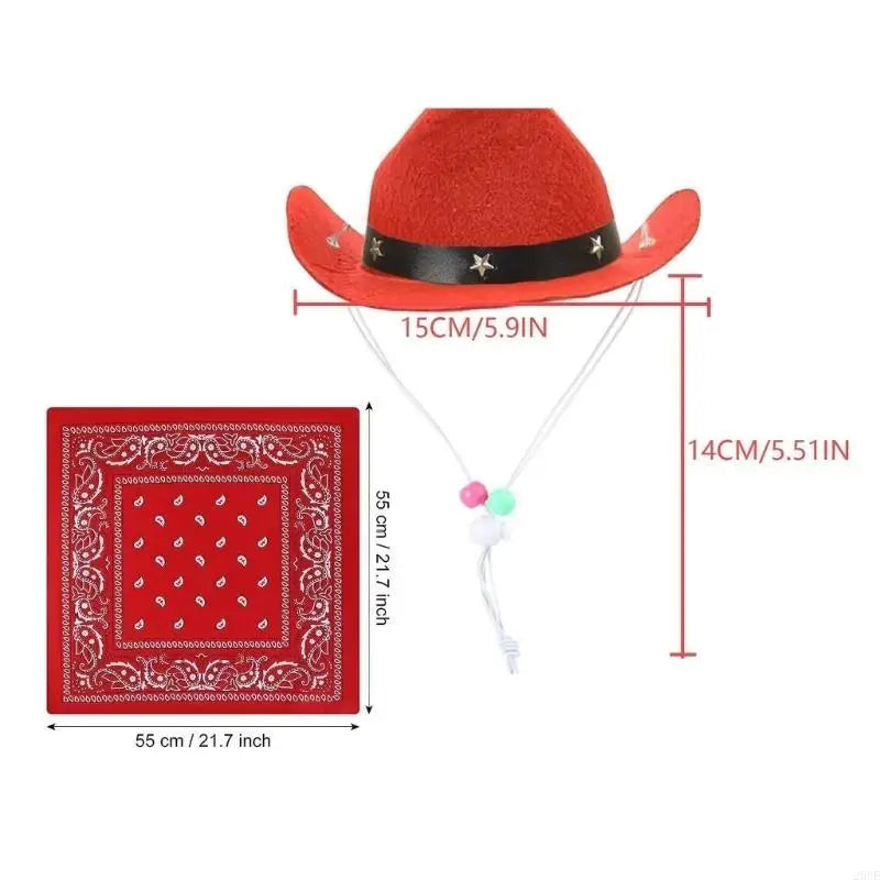 Fashion Dog Costume Cowboy Hat Bandanas Lovely Pet Party Outfit for Halloween