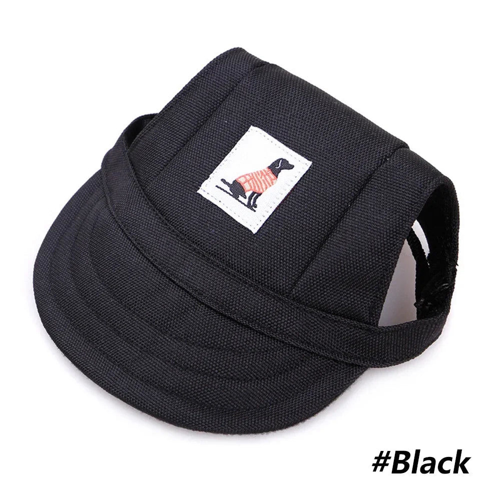 Adjustable Baseball Cap for Dogs & Cats - Ear Holes, Chin Strap, Structured Brim, 8 Patterns, S & M, $10.99