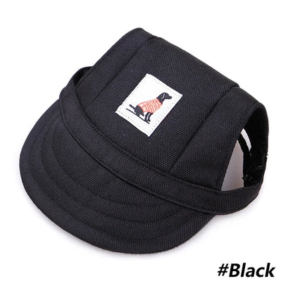 Adjustable Baseball Cap for Dogs & Cats - Ear Holes, Chin Strap, Structured Brim, 8 Patterns, S & M, $10.99