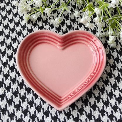 Heart-Shaped Ceramic Cat Dish - Wide Shallow Whisker-Friendly Design, Food-Safe Glaze, Dishwasher Safe, 12cm, 5 Colors, $25.99