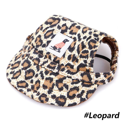 Adjustable Baseball Cap for Dogs & Cats - Ear Holes, Chin Strap, Structured Brim, 8 Patterns, S & M, $10.99