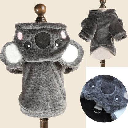 Halloween Dog Costume Fleece Hoodie Onesie - Small Dogs, 7 Character Designs, XS–M, Koala Fox Giraffe Bee Mouse Raccoon, $25.99