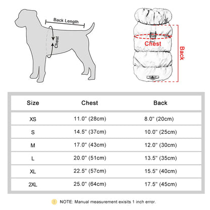 Quilted Puffer Vest for Small Dogs - Built-In D-Ring, High Turtleneck, Cotton-Lined Polyester Shell, S–XL, 7 Colors, $20.99