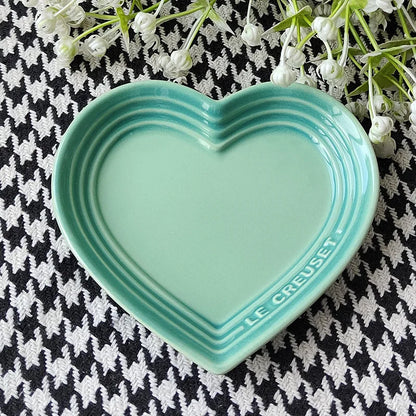 Heart-Shaped Ceramic Cat Dish - Wide Shallow Whisker-Friendly Design, Food-Safe Glaze, Dishwasher Safe, 12cm, 5 Colors, $25.99
