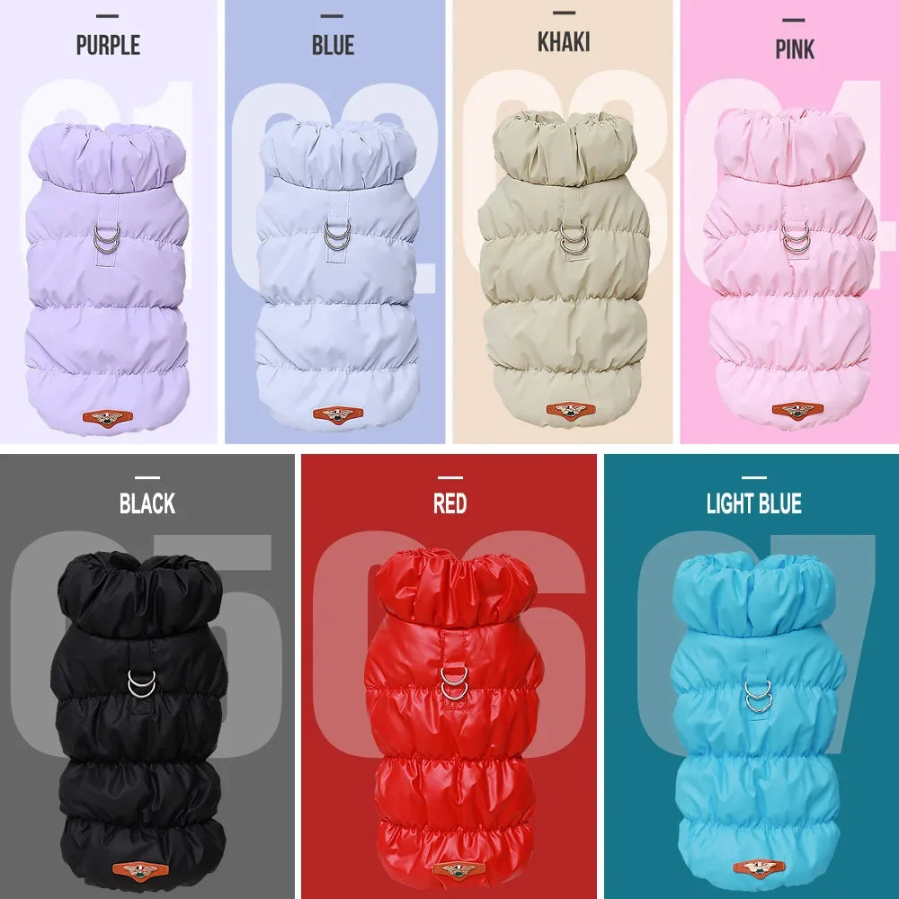Quilted Puffer Vest for Small Dogs - Built-In D-Ring, High Turtleneck, Cotton-Lined Polyester Shell, S–XL, 7 Colors, $20.99