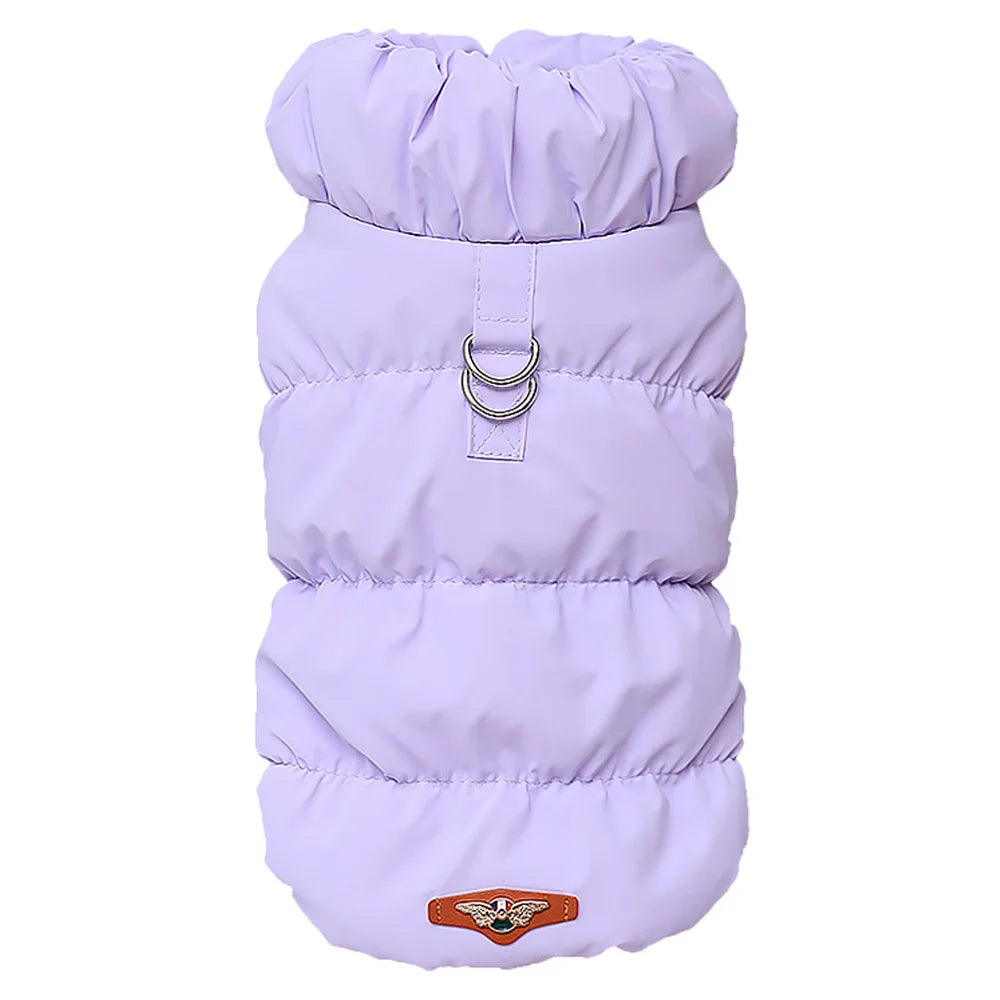 Quilted Puffer Vest for Small Dogs - Built-In D-Ring, High Turtleneck, Cotton-Lined Polyester Shell, S–XL, 7 Colors, $20.99