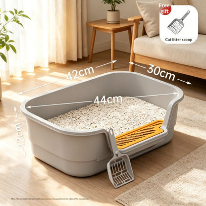 Semi-Enclosed Cat Litter Box
