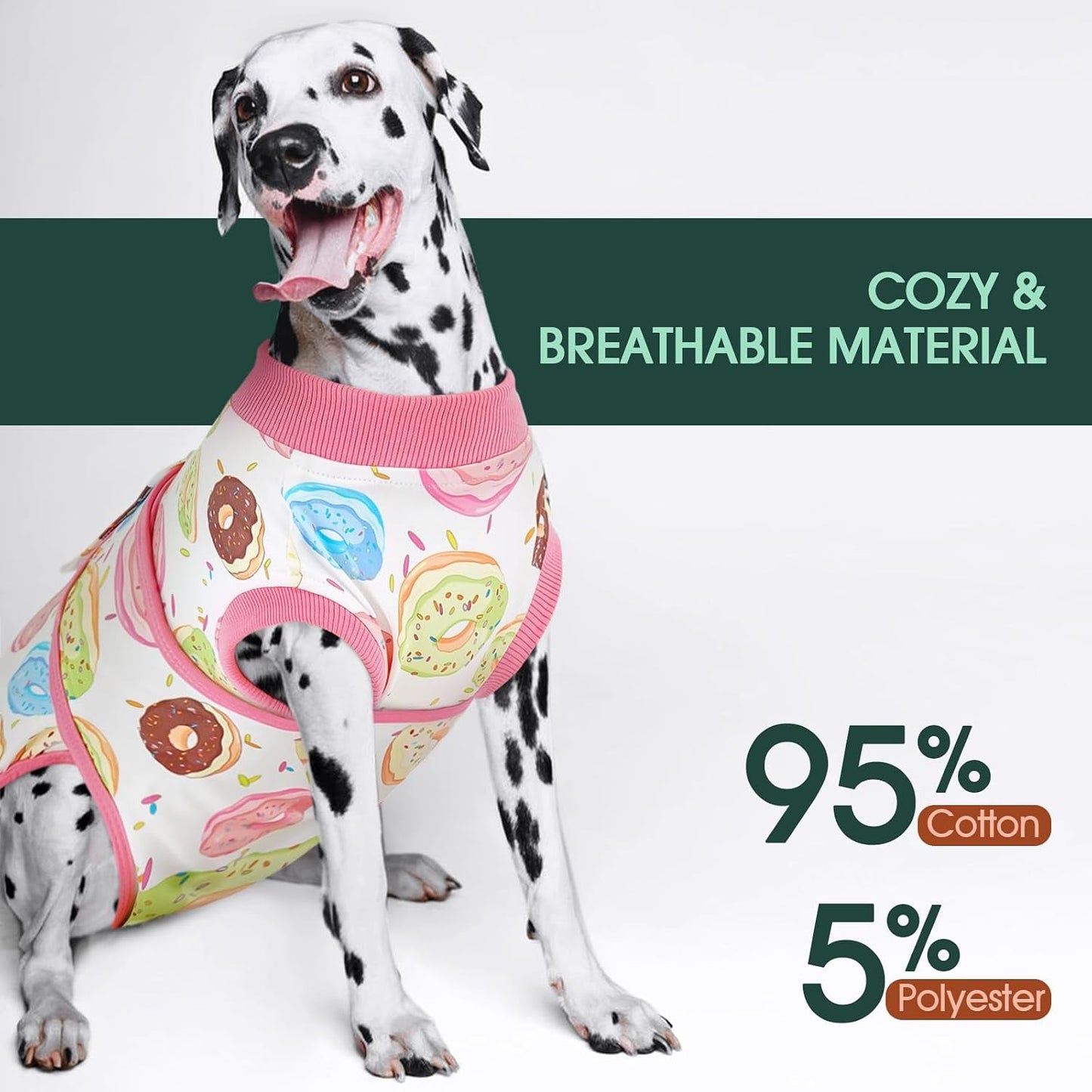 Dog Recovery Suit — Post-Surgery Coverage for Male & Female Dogs, Soft & Stretchy (XS–2XL)