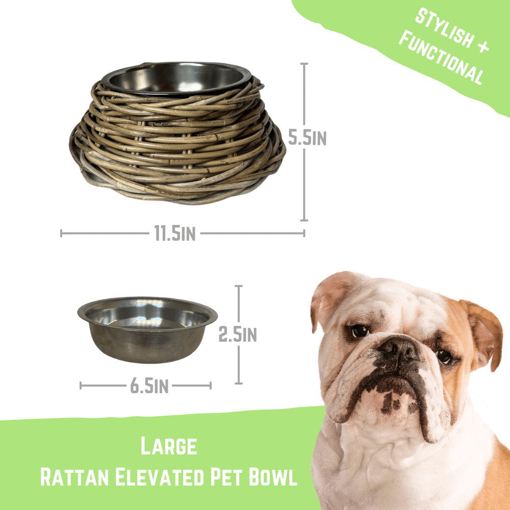 Rattan Pet Bowl