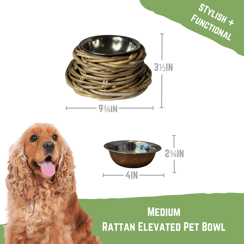 Rattan Pet Bowl
