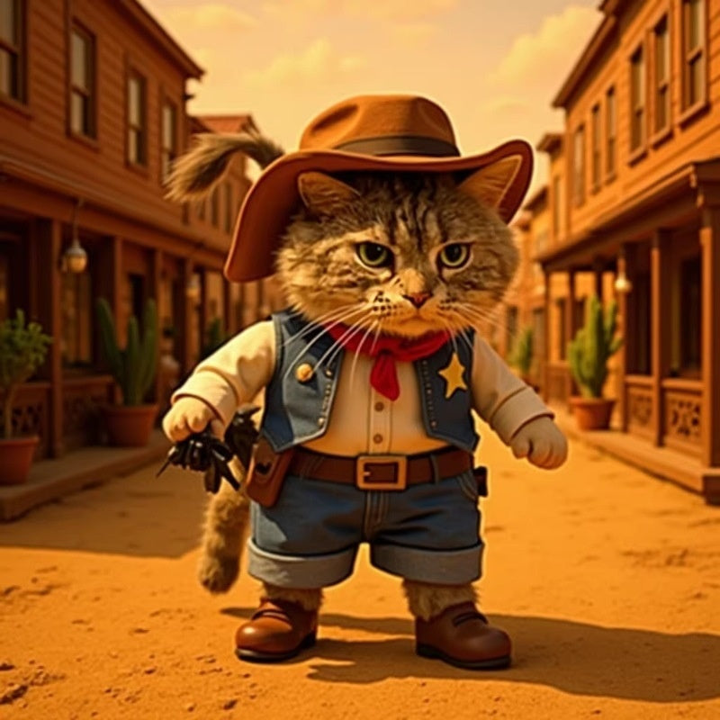 Cat Cowboy Funny Outfit