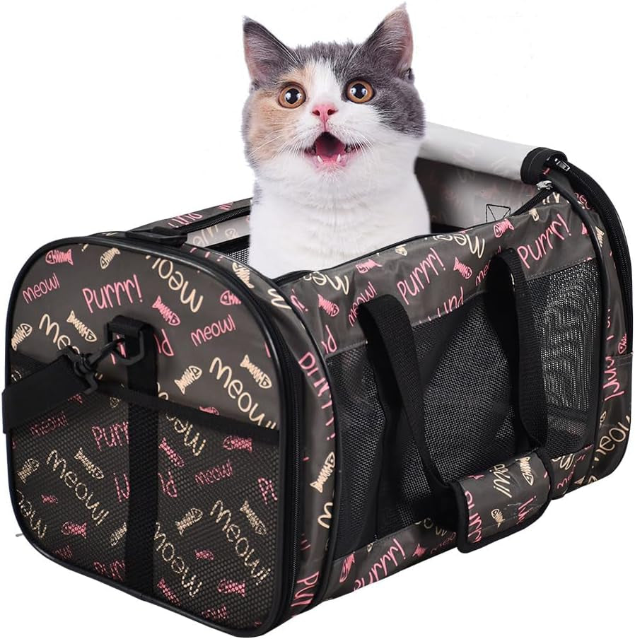 Soft-Sided Pet Carrier for Cats & Small Dogs — Breathable, Collapsible, Up to 22 lbs