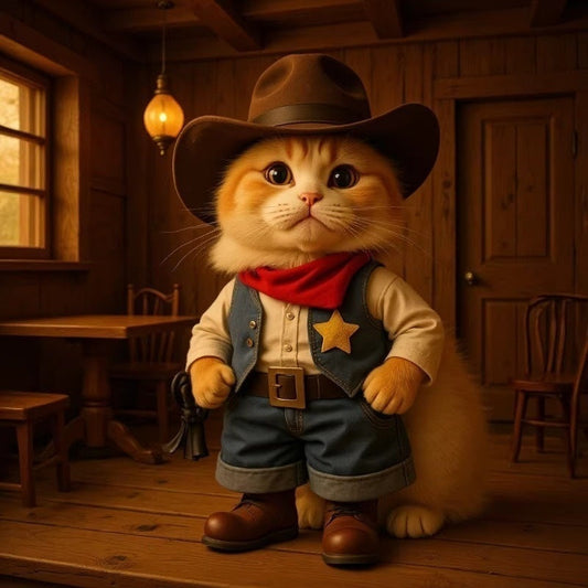 Cat Cowboy Funny Outfit