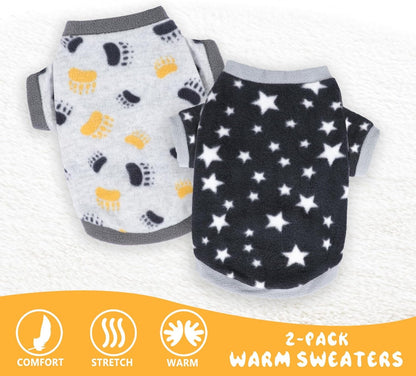 2-Pack Fleece Dog Sweaters