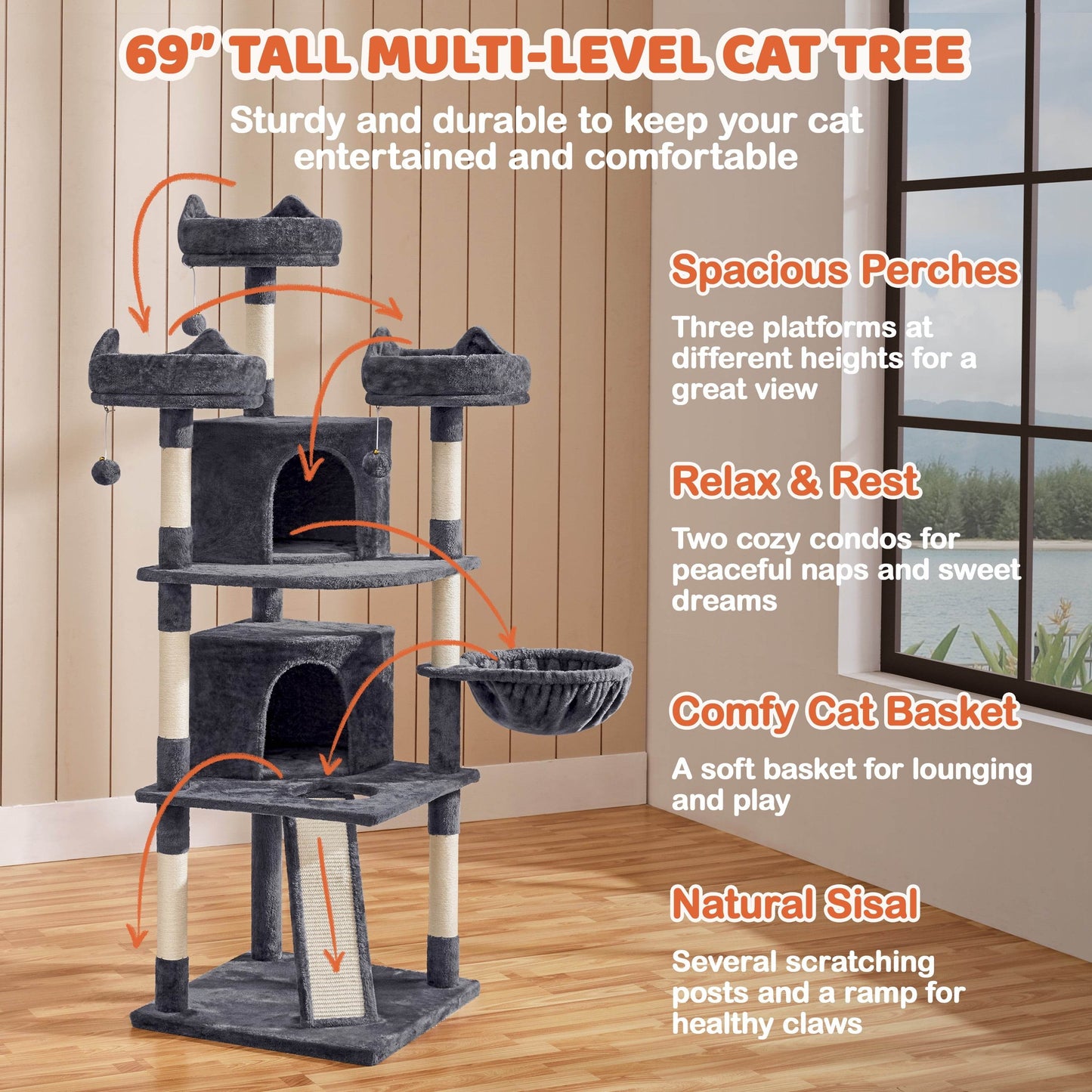 Large Cat Tree Tower