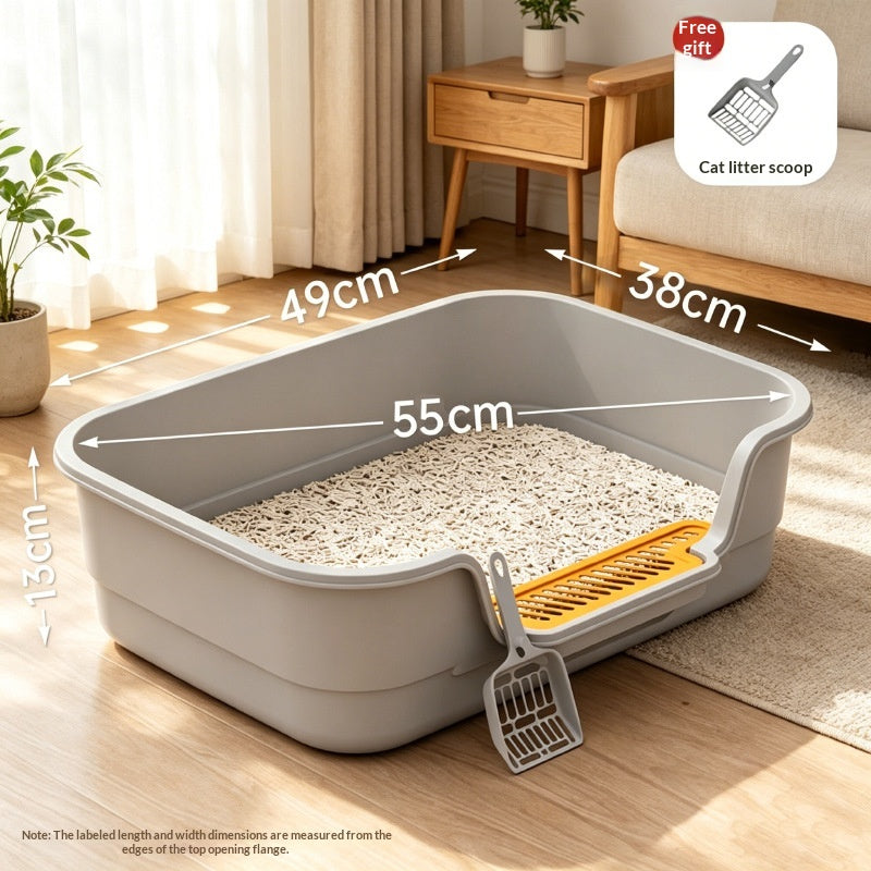 Semi-Enclosed Cat Litter Box