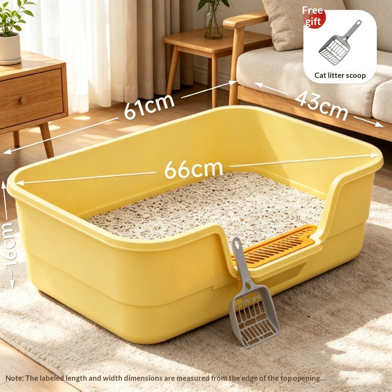 Semi-Enclosed Cat Litter Box