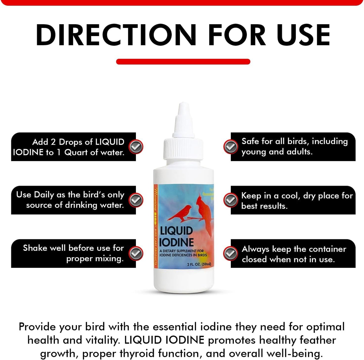 Liquid Iodine Supplement for Birds