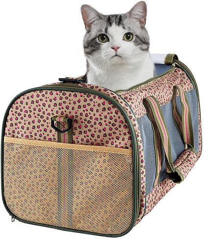 Soft-Sided Pet Carrier for Cats & Small Dogs — Breathable, Collapsible, Up to 22 lbs