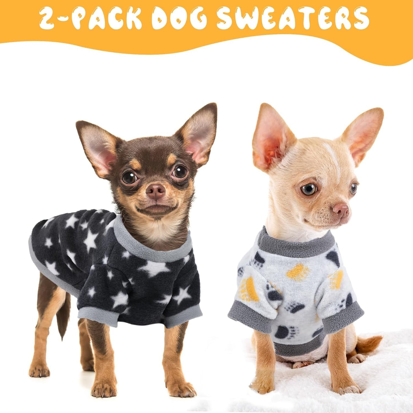 2-Pack Fleece Dog Sweaters