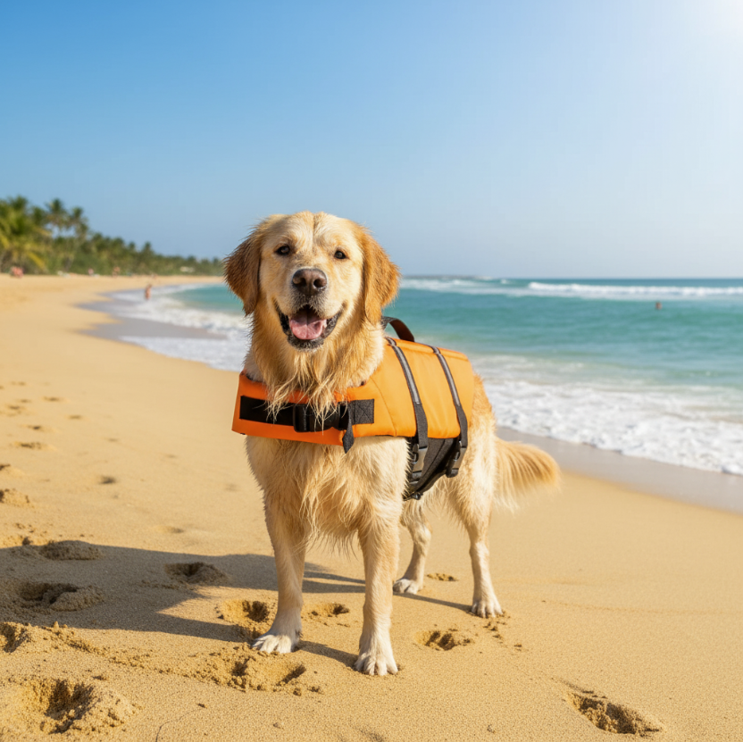 SnugglePet Dog Life Jacket - High-Density Foam, Reflective Strips, Rescue Handle, Ripstop Shell, XXS–XL, 4 Colors