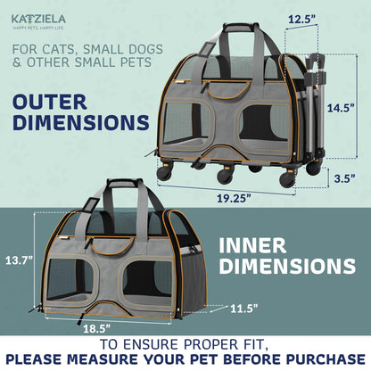 Pet Carrier with Wheels and Handle