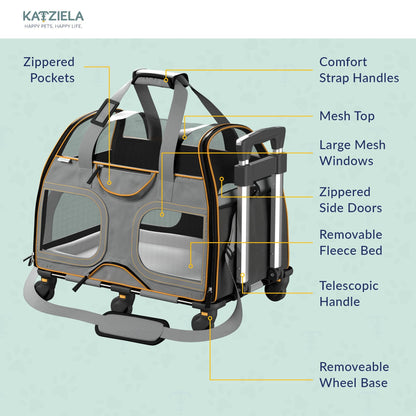 Pet Carrier with Wheels and Handle