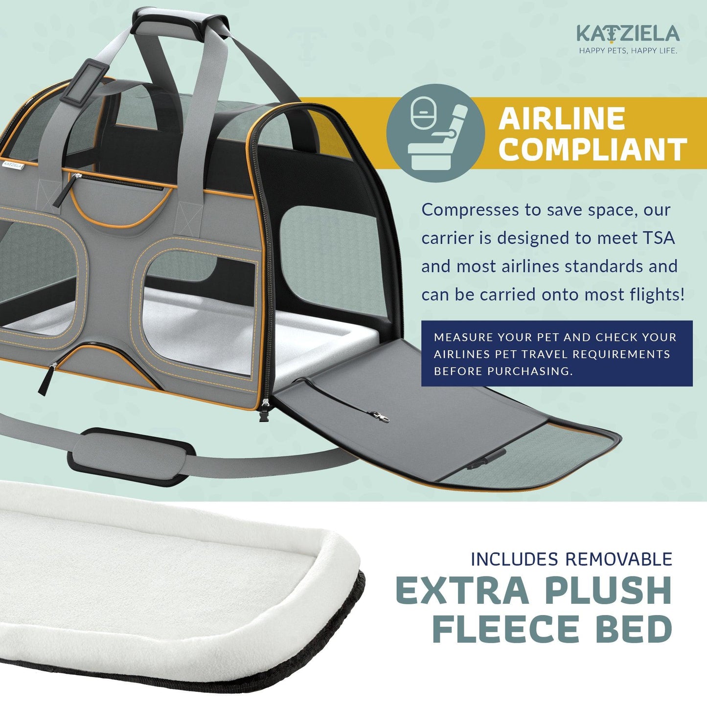 Pet Carrier with Wheels and Handle