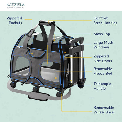 Pet Carrier with Wheels and Handle