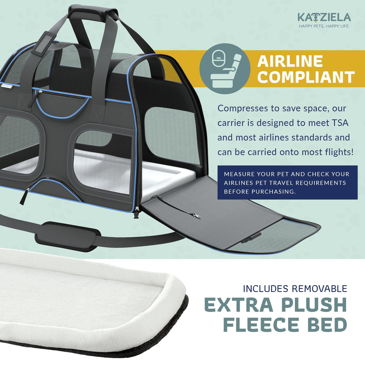 Pet Carrier with Wheels and Handle