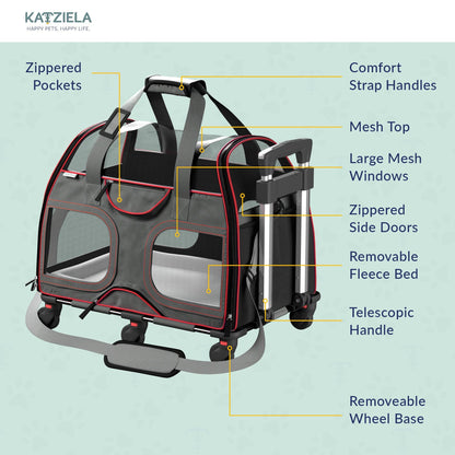 Pet Carrier with Wheels and Handle