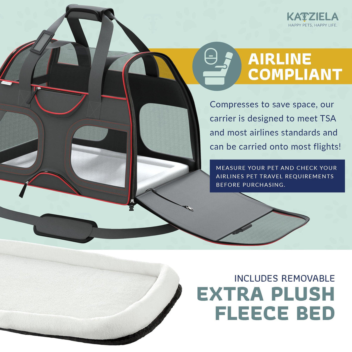 Pet Carrier with Wheels and Handle