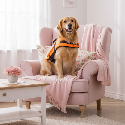 Dragon Wing Dog Life Jacket - Triple Reflective Strips, Foam Buoyancy Panels, Rescue Handle, XS–XXL, Blue Pink Orange